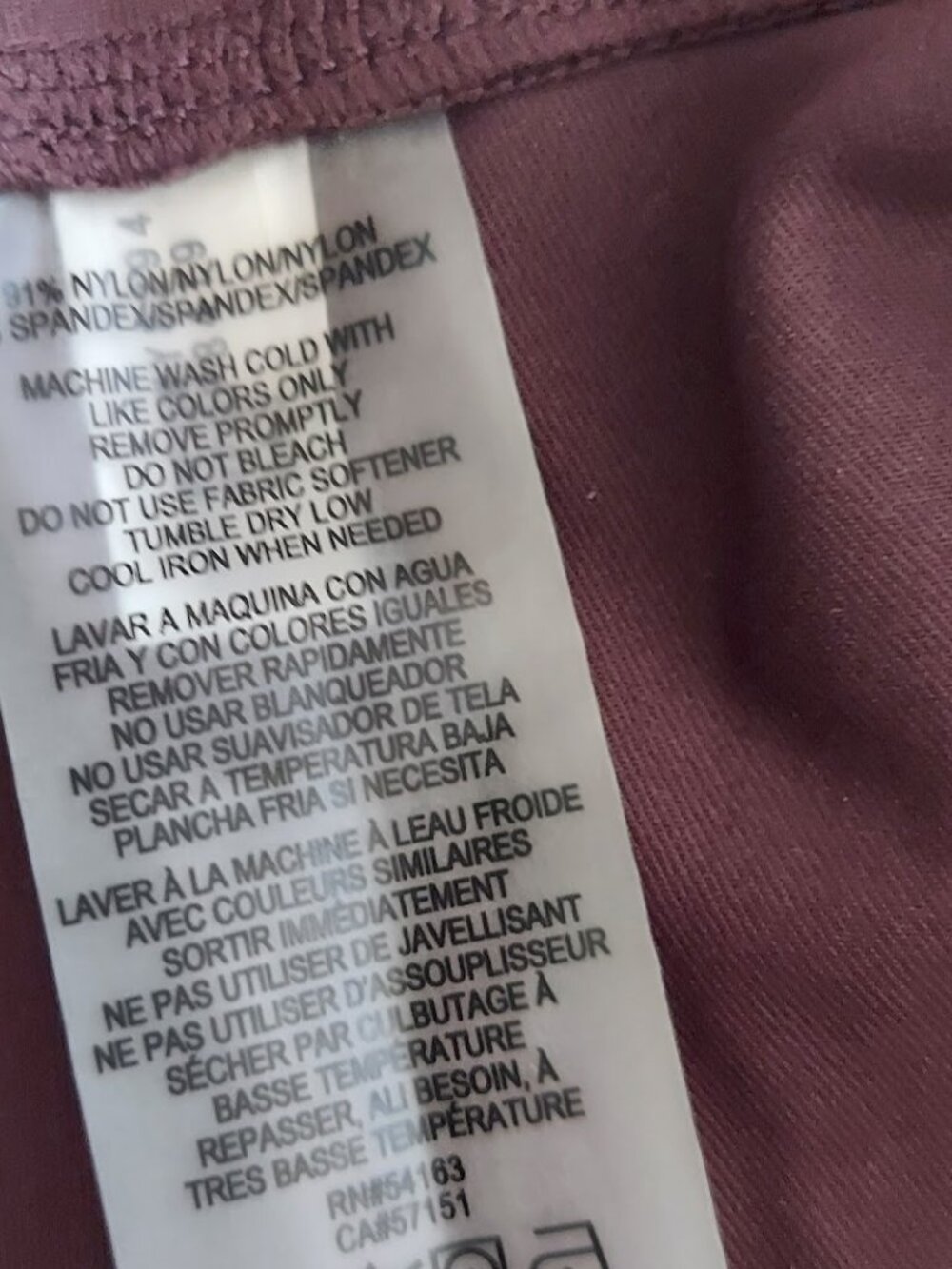 Calvin Klein Midrise Performance Leggings Womens Size Small Maroon Red - Picture 8 of 8